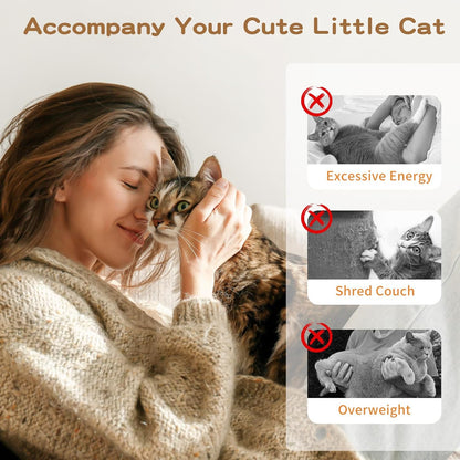 Interactive Feather Teaser Cat Toy - 34.5" Wand with Bell, Engaging Playtime Accessory for Kittens and Cats, Brown Feather