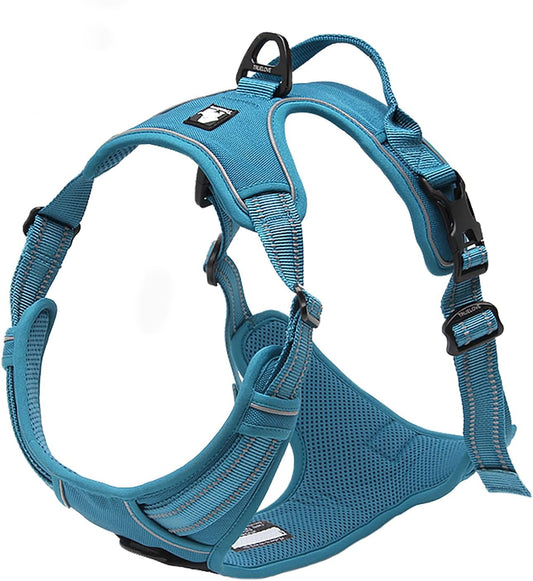 Adjustable Reflective No-Pull Dog Harness - Comfortable Control Vest in Brilliant Colors (Blue, XS)